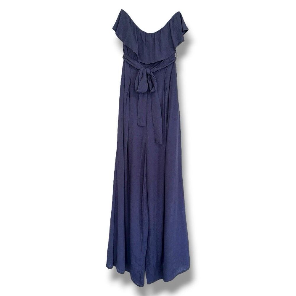Altar’d State Strapless Jumpsuit Wide Leg Blue XS Boho